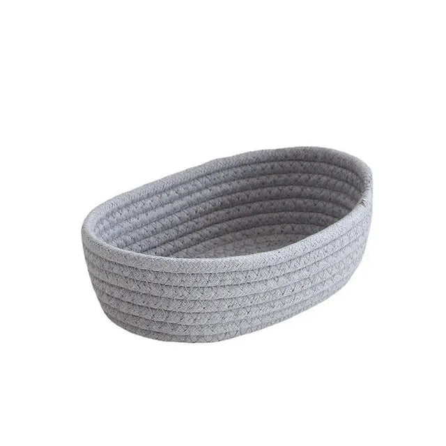 Eprolo Nordic cotton rope woven storage basket set for organizing household items in a natural, stylish design.