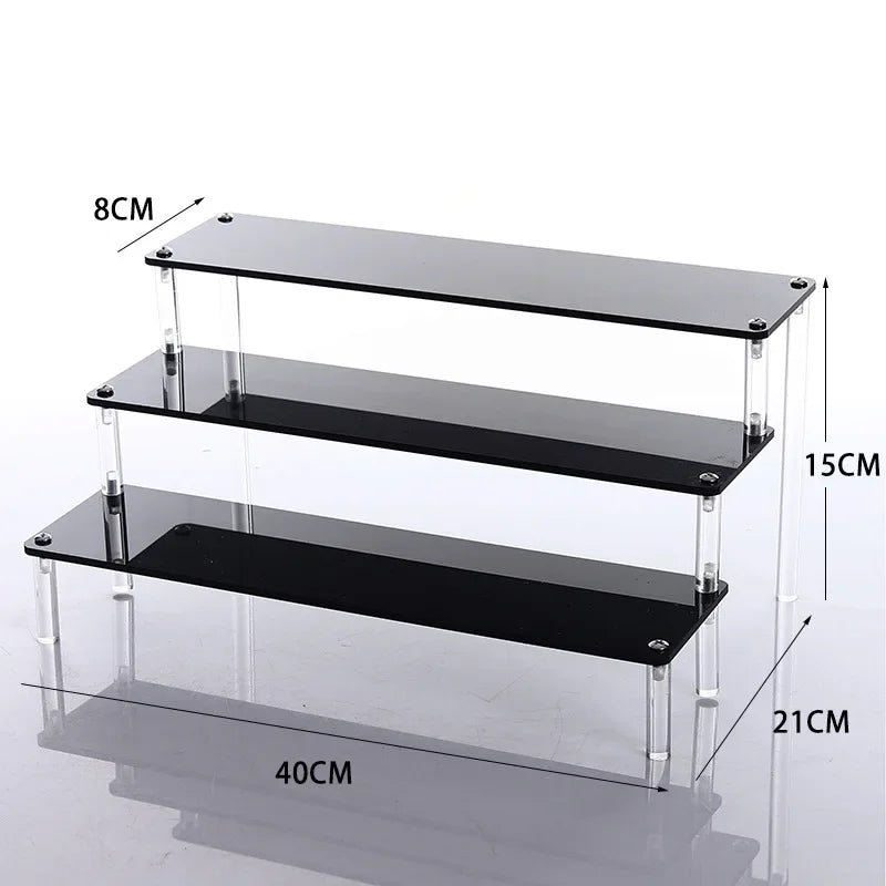 Black 1-5 Tier Acrylic Display Stand Clear Display Riser Rack for Cupcake