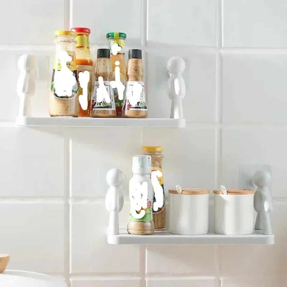 1PC 2PCS Self-adhesive Tape Buckle Holder Bathroom Shampoo Storage Racks