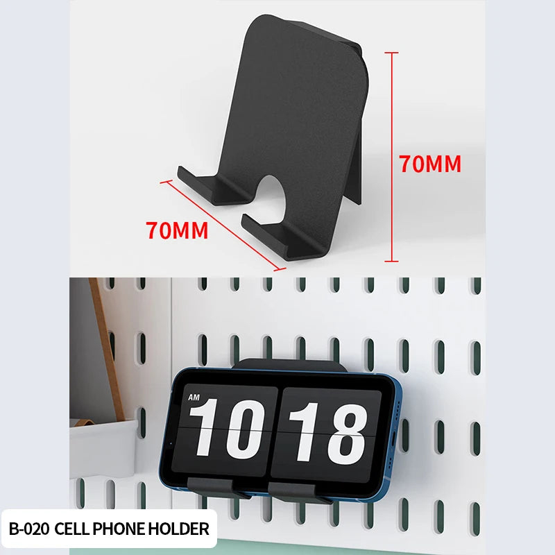 Pegboard combination desktop storage kit, vertical and clip-type pegboard