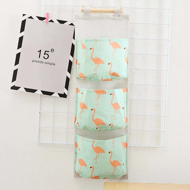 Dormitory Wall Hanging Storage Home Hanging Three-Pocket Storage Bag