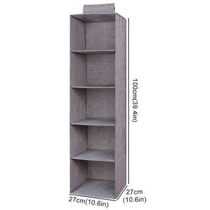 Cotton linen hanging storage bag for wardrobe organization, drawer style, by eprolo, with multiple compartments for clothing and accessories.