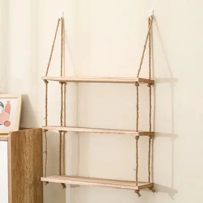 Wooden Shelves for Wall Plant Flower Wood Swing Hanging Storage