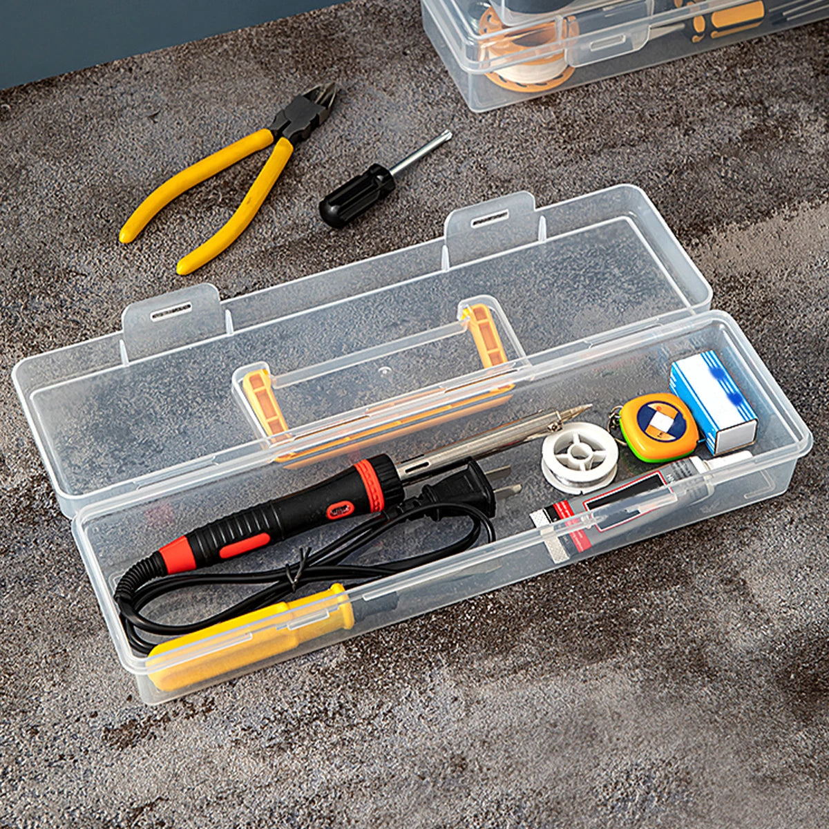 Transparent Tool Storage Box With Handle Portable Tool Case