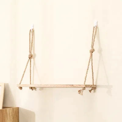 Wooden Floating Shelves for Wall Plant Flower Wood Swing Hanging 1/2/3-tier