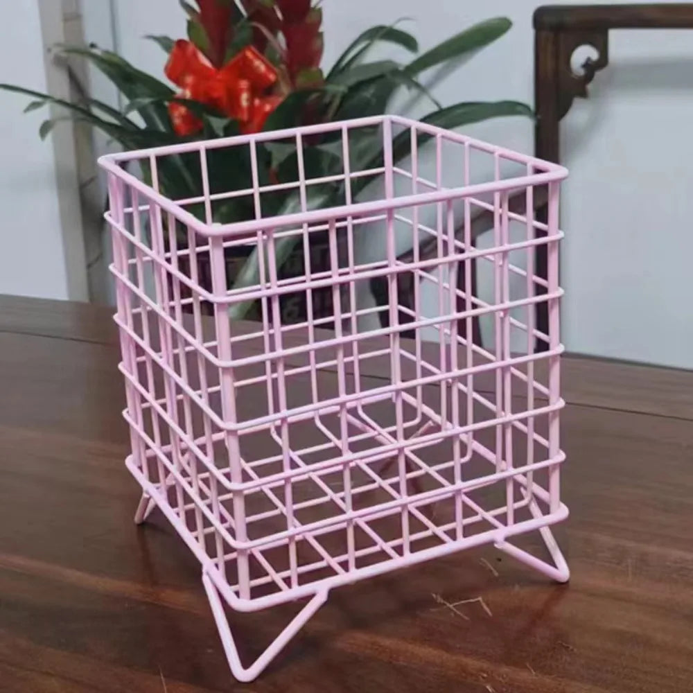 Creative Iron Storage Rack Desktop Book Pen Storage Box Large-Capacity