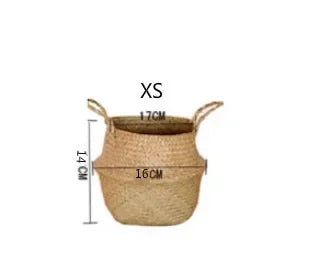 Seaweed Wicker Basket Rattan Hanging Flowerpot  Dirty Clothes Storage