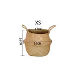 Seaweed wicker basket rattan hanging flowerpot and dirty clothes storage by eprolo, showing a woven, natural fiber design with handles.