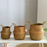 Eprolo wicker storage basket with floral design, ideal for laundry, home organization, and decorative flower storage.