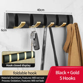 Eprolo folding door hooks towel hanger wall rack with nail-free punch design, ideal for bathroom or kitchen organization.