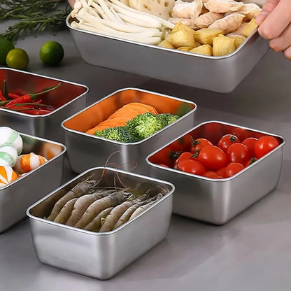 Eprolo stainless steel food containers set with leakproof, stackable design, dishwasher safe and ideal for meal prep or storage.