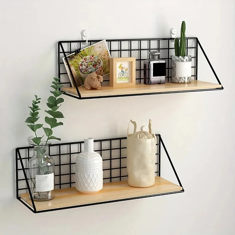 1Pcs Floating Shelves Wall Mounted Wood Storage Display Shelf