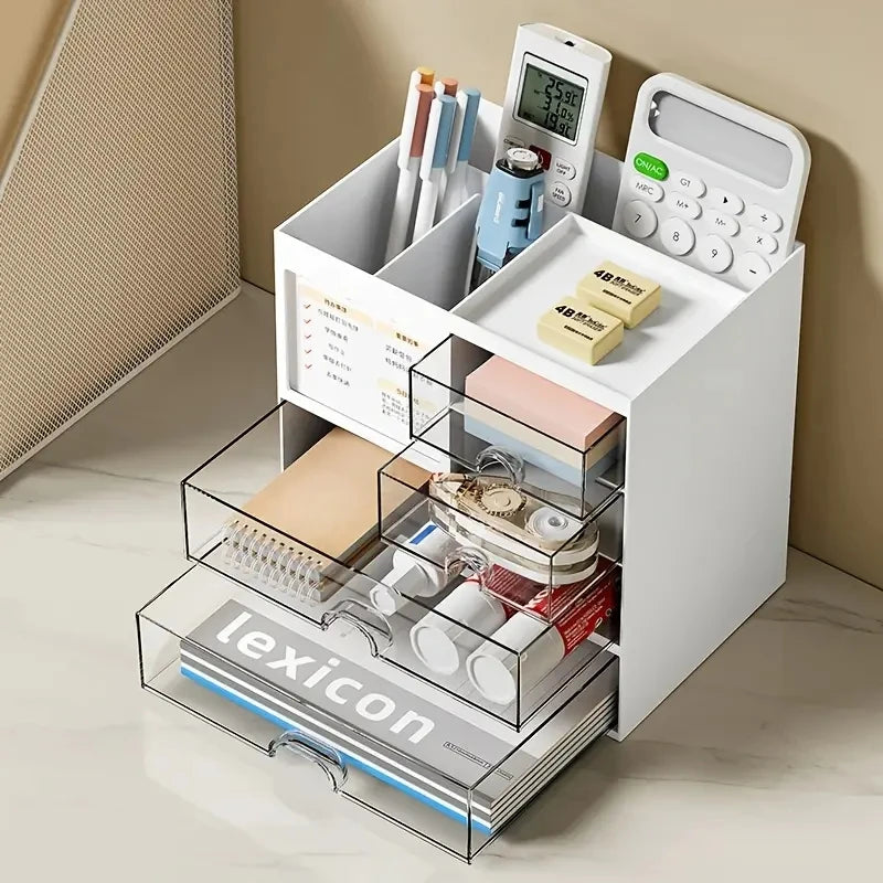 Desktop Combination Drawer Storage Box Desk Organizer Pen Holder