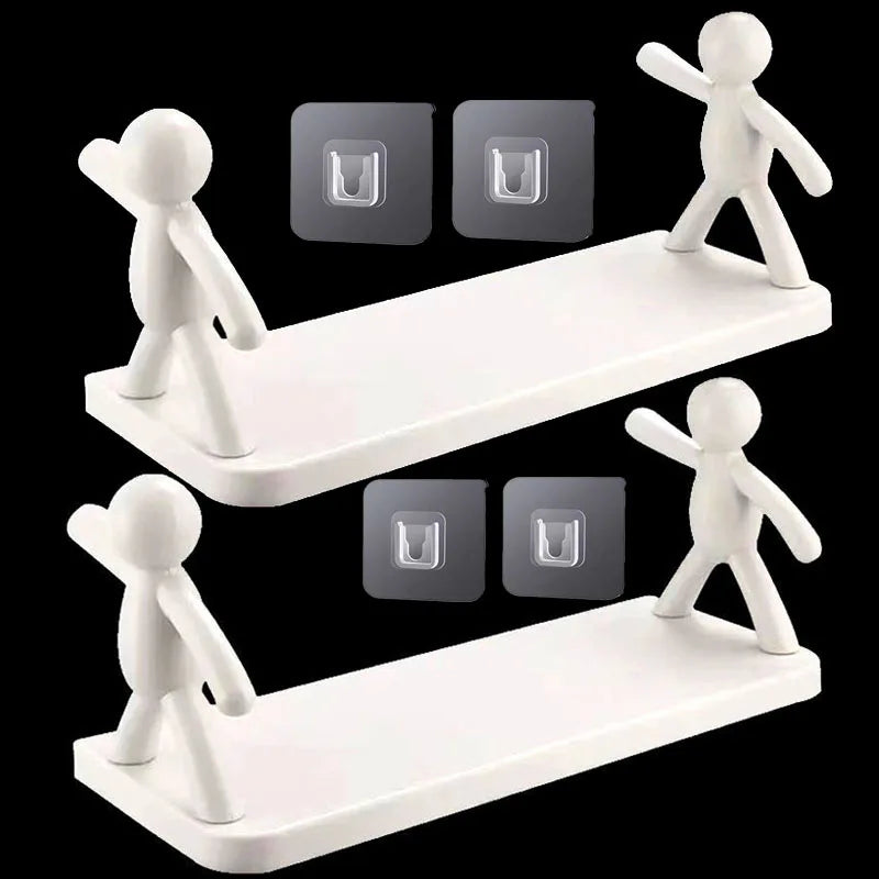 1PC 2PCS Self-adhesive Tape Buckle Holder Bathroom Shampoo Storage Racks