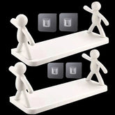 eprolo self-adhesive tape buckle holder for bathroom, shampoo storage rack, wall-mounted shower organizer with adhesive backing