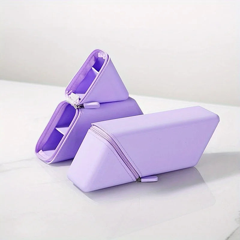 Foldable Silicone Pen Holder-Large Capacity Expandable Pencil Cup for Desk