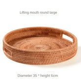 Hand-woven rattan wicker basket by eprolo for fruit, tea, snacks, or bread, displayed with a natural, rustic look.