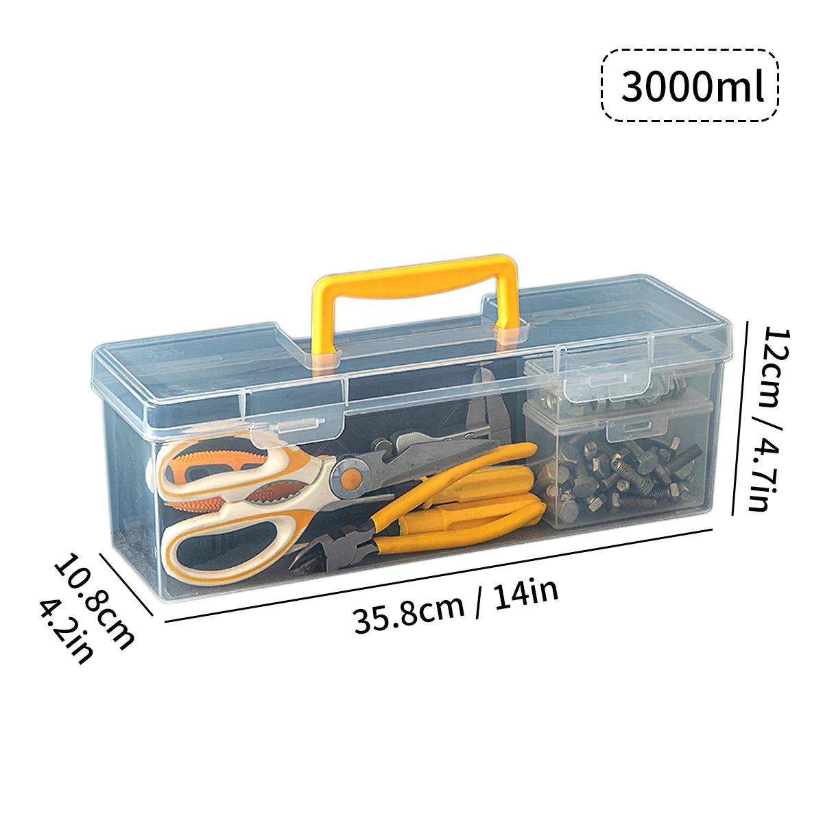 Transparent Tool Storage Box With Handle Portable Tool Case