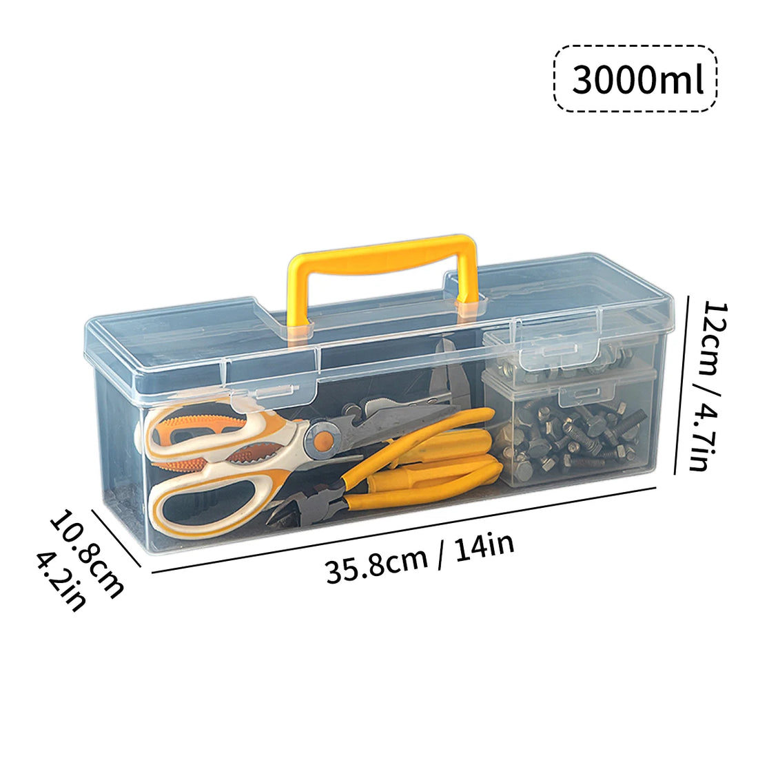 Transparent Tool Storage Box With Handle Portable Tool Case