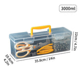 Transparent eprolo tool storage box with handle, portable tool case for organizing and carrying tools easily.