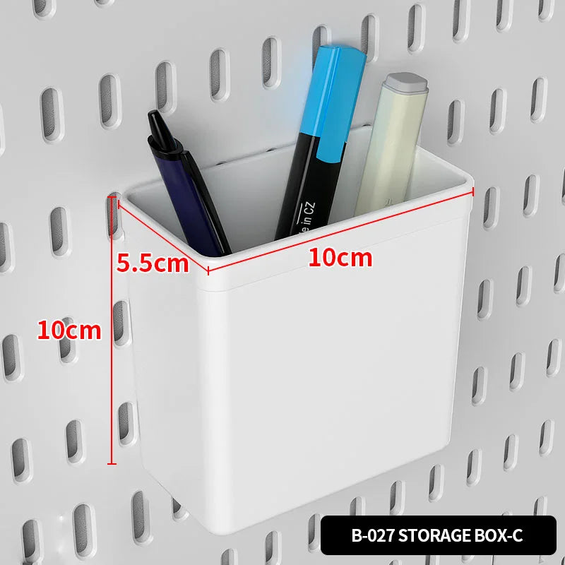 Home & Office Desktop Pegboard: Height-Adjustable Standing Storage Rack