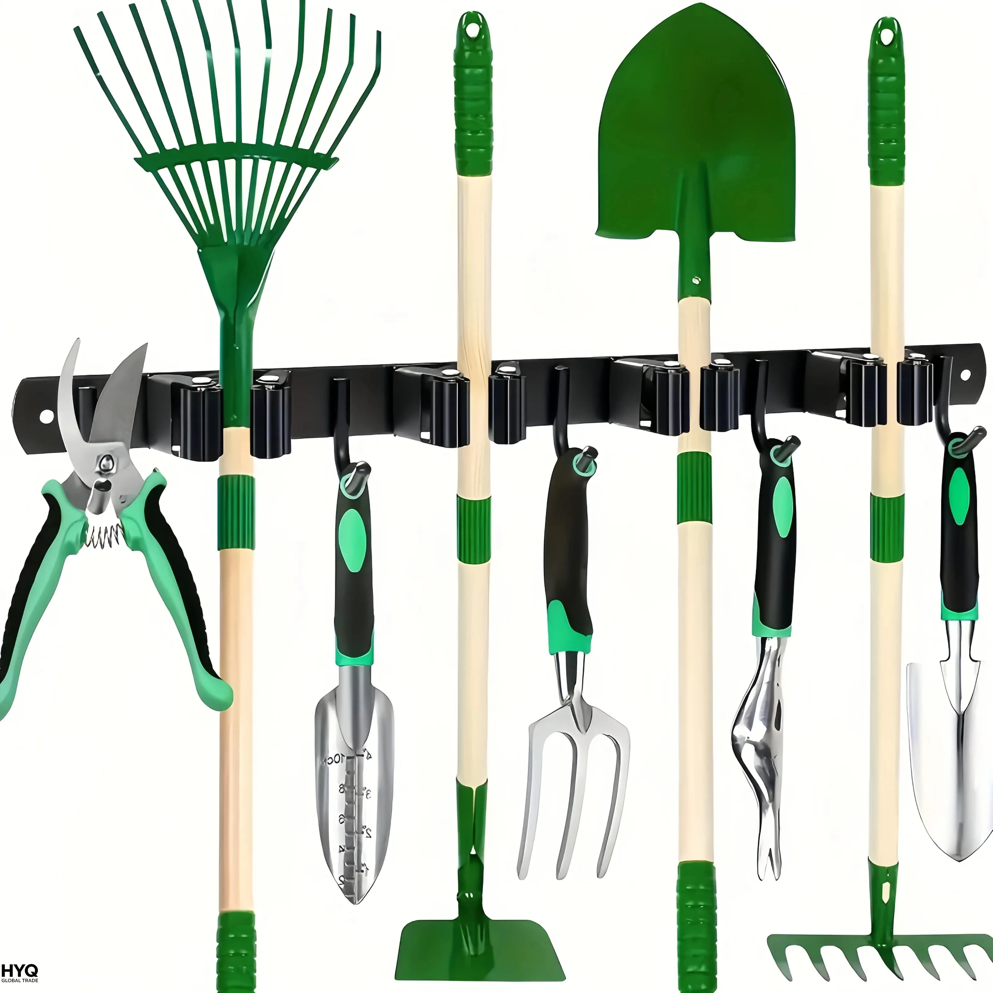1 Heavy-Duty Metal Tool Rack with 4 Slots and 5 Hooks - Tool Rack