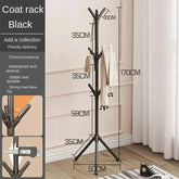 eprolo vertical bedroom clothes and hats rack with multiple hooks, floor-to-floor coat hook tree for organizing clothing and accessories