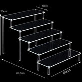 Eprolo black acrylic display stand with 1-5 tiers, clear cupcake riser rack for showcasing desserts or collectibles.