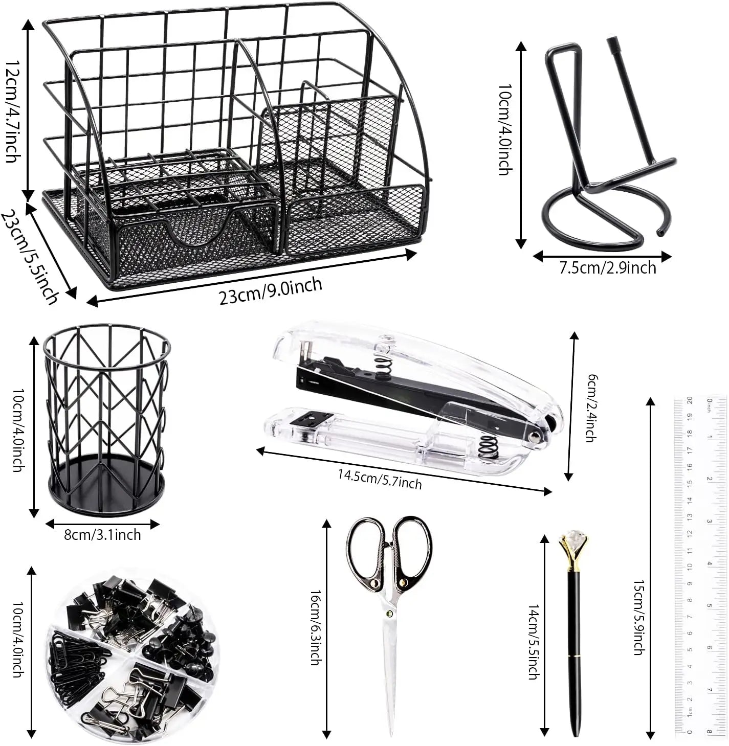 Desk Organizers Accessories Office Supplies Set Stapler, Pen Holder