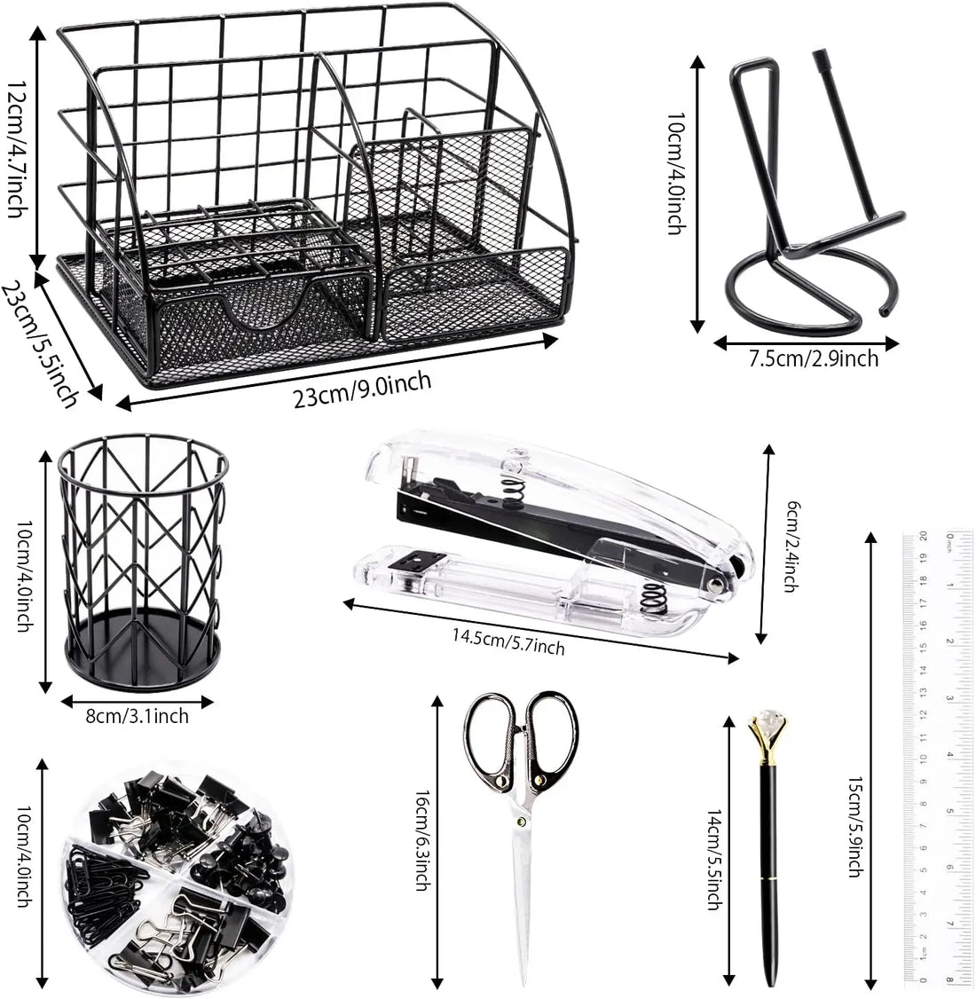 Desk Organizers Accessories Office Supplies Set Stapler, Pen Holder