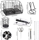 Eprolo desk organizer set with stapler, pen holder, and office supplies on a clean workspace for organized office use.