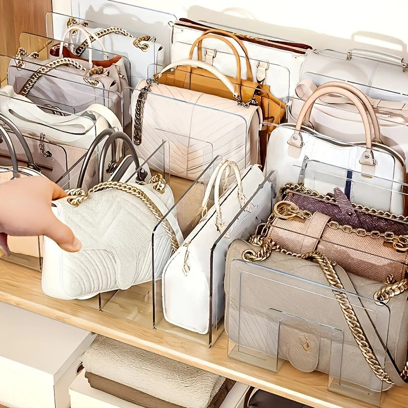 1pcs Handbag and wallet storage rack - transparent plastic bag storage partition