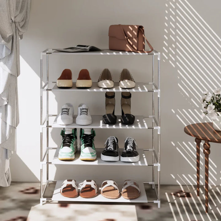 A Space-saving, Multi-tiered Shoe Rack; Durable Shoe Storage