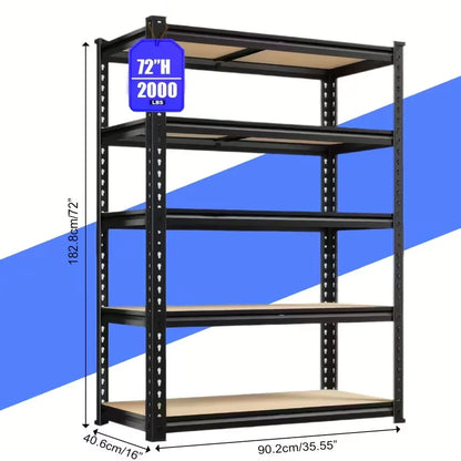Heavy-duty eprolo 72-inch garage shelving storage unit with 60-inch height and 2000 lbs capacity, featuring sturdy metal shelves.
