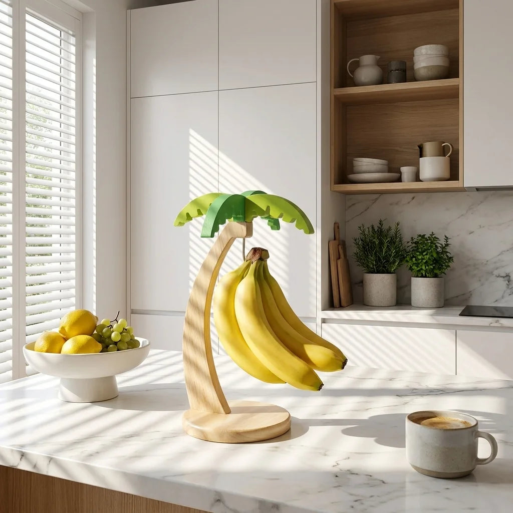 Creative Wooden Fruit Holder Vertical Banana Hanger Household organizer