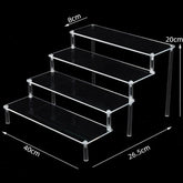 eprolo black 1-5 tier acrylic display stand with clear riser rack for cupcakes and desserts, versatile bakery display organizer