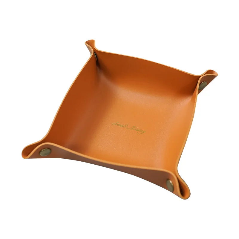 Nordic Style Leather Storage Tray Desktop Organizer Home Decoration