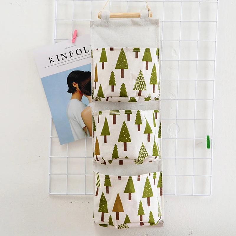Dormitory Wall Hanging Storage Home Hanging Three-Pocket Storage Bag