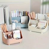 Large capacity desktop storage box by eprolo with five compartments for organizing office supplies and stationery.