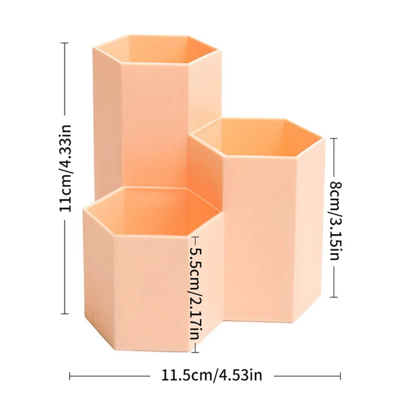 Multi-functional Pen Holder Simple Frosted Honeycomb Pen Holder Large Capacity