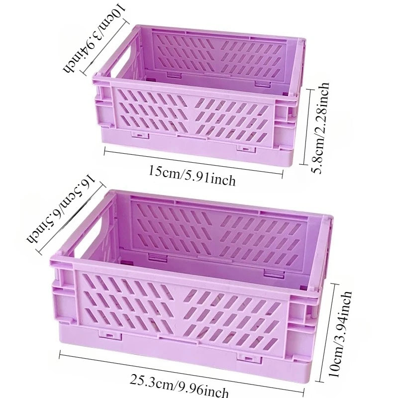 Foldable Storage Box with Handles Collapsible Crate Organization