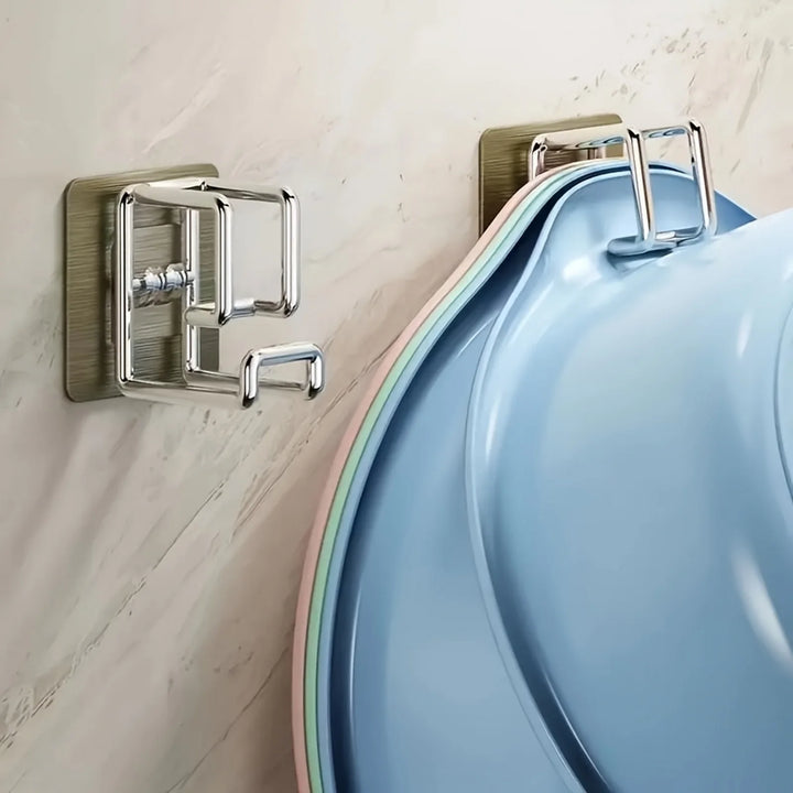 1/2/4/6Pcs Stainless Steel Washbasin Hook Multifunction Punch-free Bathroom