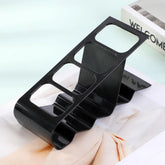 eprolo 4-section TV remote control stand holder with slots for organizing home appliance remotes, black plastic design