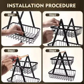 Eprolo 2-3 tiers countertop fruit basket made of portable iron art for kitchen organization and fruit storage.
