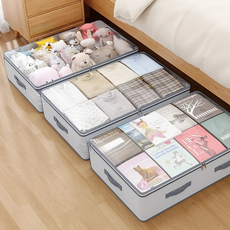 Large Storage Bag -Heavy-Duty Non-Woven FabricMulti-Layer Clothing Organizer