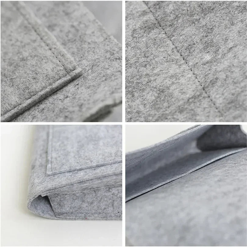 Felt Bedside Storage Bag Pouch Bed Desk Bag Sofa Hanging Organizer