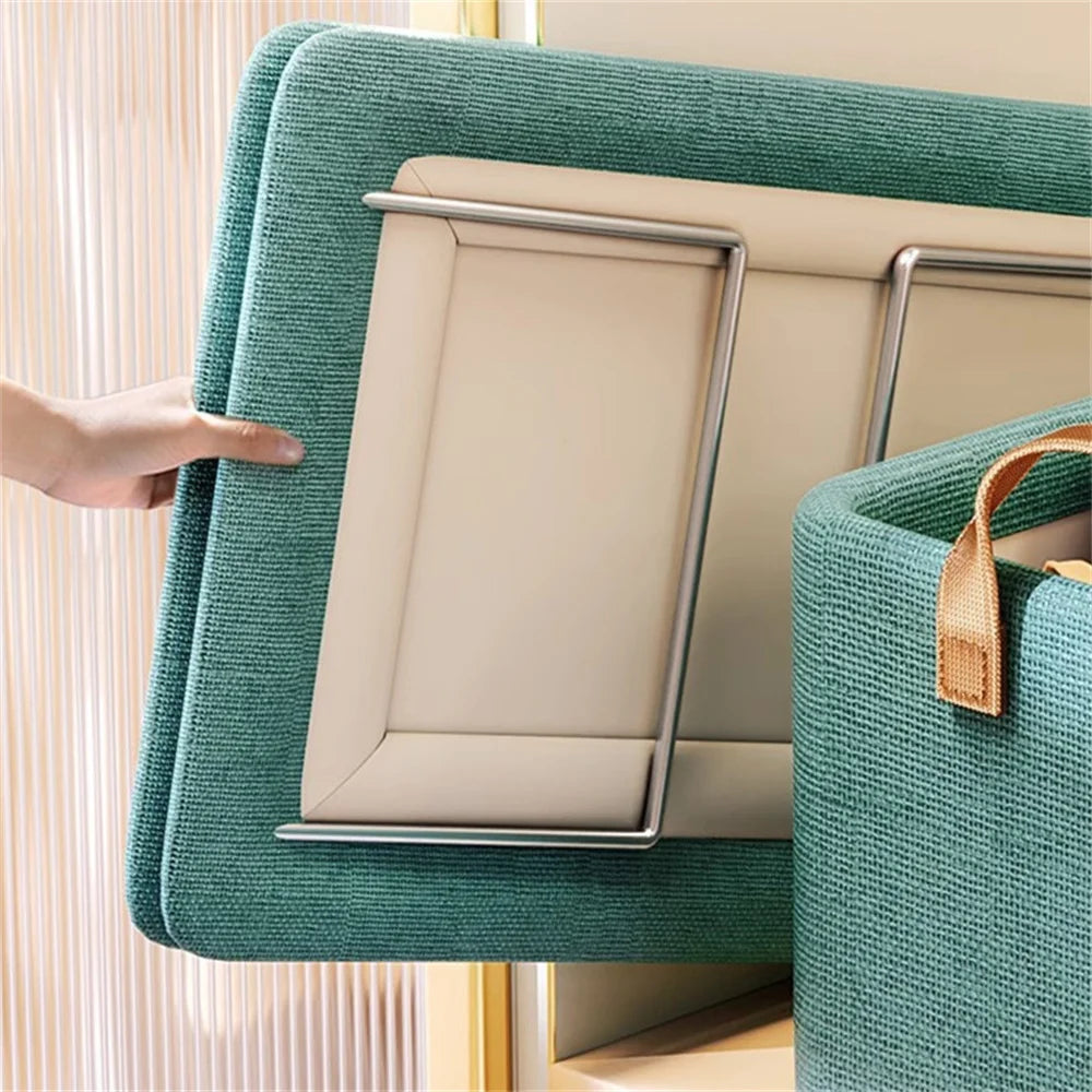 Eprolo collapsible clothing organizer in a bedroom wardrobe, showing multiple fabric compartments for clothes and accessories.