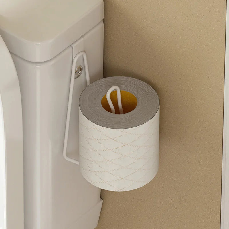 Stainless Steel Wall-Mounted Toilet Paper Holder - No Drill Space-Saving Design