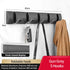 Eprolo folding door hooks towel hanger nail-free wall rack with hooks for hanging towels or clothes, mounted on a wall.