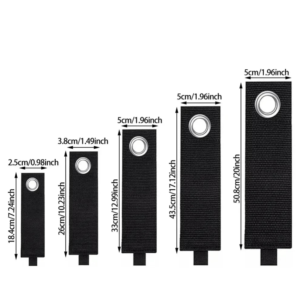 Heavy-duty reusable nylon storage straps for organizing extension cords, designed by eprolo for secure cable management.